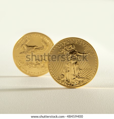 Golden eagle gold bullion. Focus on obverse