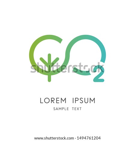 Infinity nature logo - green tree and oxygen symbol. Carbon dioxide and photosynthesis vector icon.