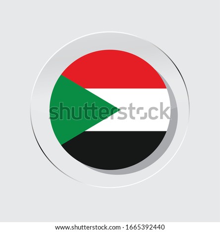 Sudan country flag circle icon with a white background