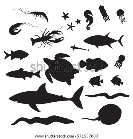 Download Sea Life Silhouette At Getdrawings Free Download