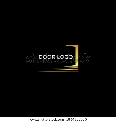 open door in dark logo design concept. premium logo