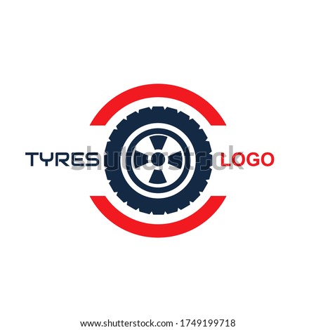 Tyre logo icon design template. Tire symbol of wheel vehicle with round shape. Vector illustration element for business company branding, service car, truck repair, shop and store part automotive