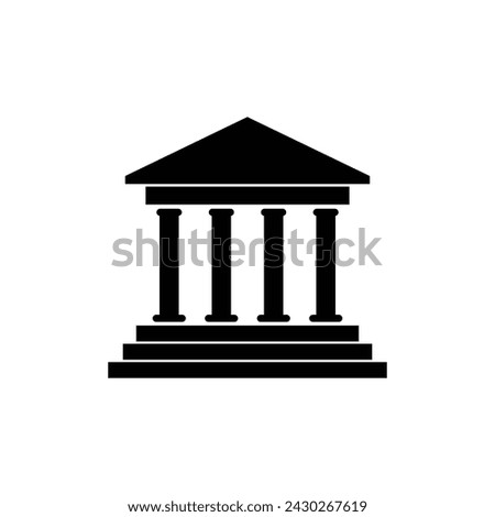 Bank building logo isolated on white background, Bank building sign, Bank building icon, vector illustration. flat vector graphic on isolated