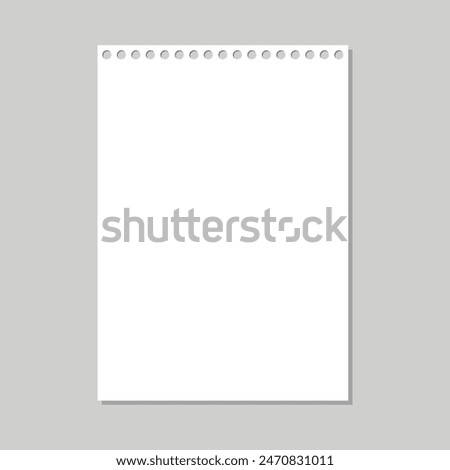 White plain notebook vector paper. realistic drawing paper sheet. blank paper or drawing paper