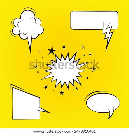 Comic dialogue box. set of speech bubbles. retro empty comic bubbles. stickers. Vector illustration