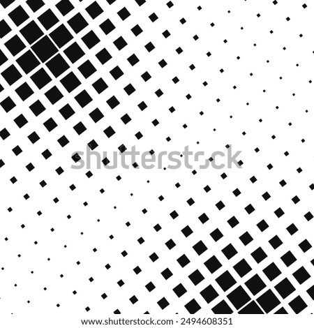 Black square halftone background. Pattern with squares. Halftone Square Pixels Pattern. Abstract Pattern