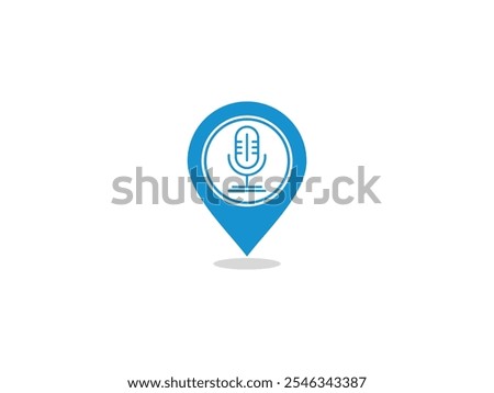 pin local podcast icon image logo design vector template