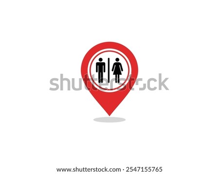 Toilet Location Map Pin Icon Stock Illustration 