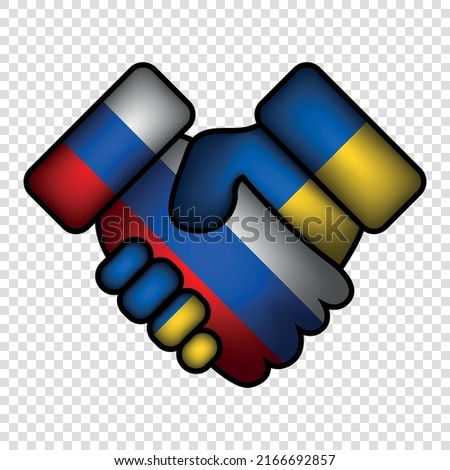 handshake between russia and ukraine, world peace, stop the armed conflict