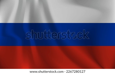 Flag of Russia, with a wavy effect due to the wind.