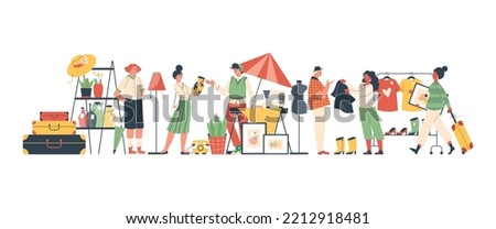 Similar – Image, Stock Photo clothes flea market