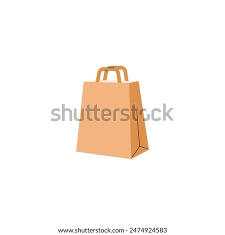 Vector illustration of eco friendly paper bag. A flat style icon showcasing paper production, ideal for promoting environmental protection. Isolated on a clean background.