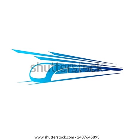 Blue fast train illustration design vector