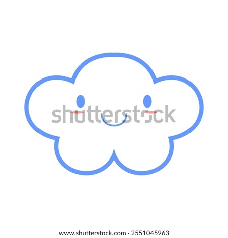 Blue cloud happy illustration design vector