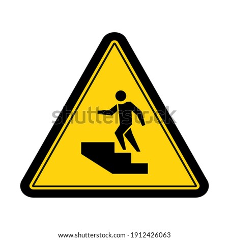 Warning step up sign and symbol graphic design vector illustration