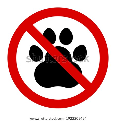 Warning no pets allowed sign and symbol graphic design vector illustration