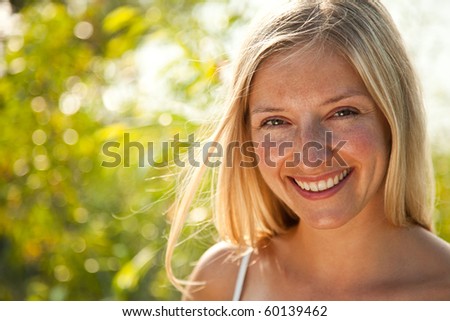 Young natural without makeup caucasian blond woman portrait
