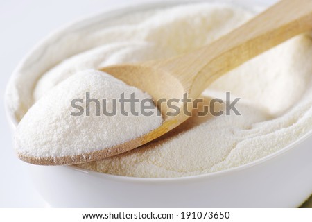 Bowl of powdered milk