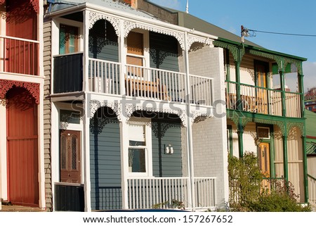 Weatherboard Homes on a suburban street in Hobart, Tasmania, Australia