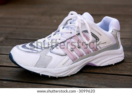 Single ladies running shoe or sneaker with laces tied