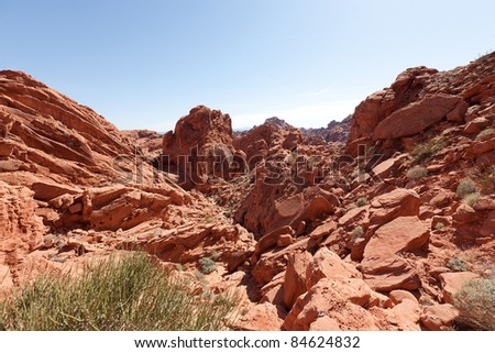 Valley of Fire State Park is the oldest state park in Nevada, USA. It covers an area of 34,880 acres (14,120 ha) and was dedicated in 1935. It derives its name from red sandstone formations.
