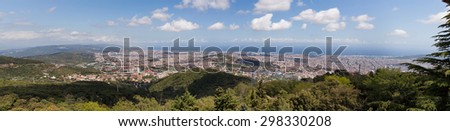 Panoramic view of Barcelona from Tibidabo Mountain, 512 metres above sea level