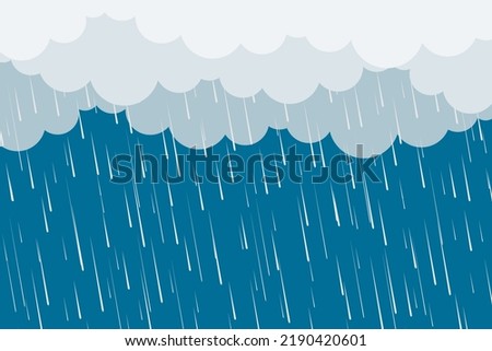 Monsoon season. Rainy season. Illustration of heavy rain. Vector illustration of rain cloud