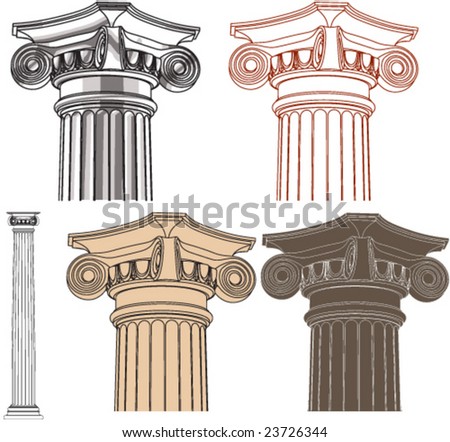 Ionic Pillar Stock Vector Illustration 23726344 : Shutterstock