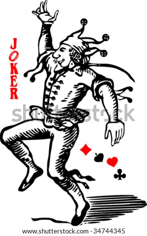 Joker Playing Card Stock Vector 34744345 : Shutterstock