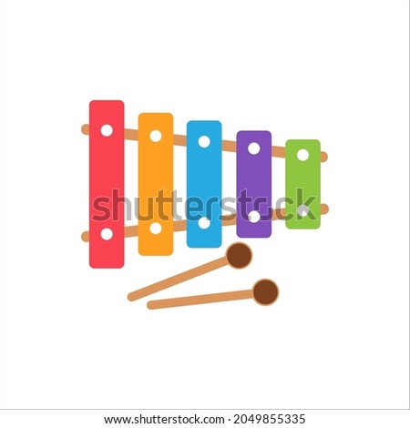 xylophone icon with colour. illustration vector xylophone.