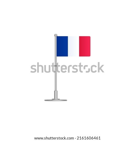 flag of Runion. flag Runion on flagpole. vector icon isolated on white background