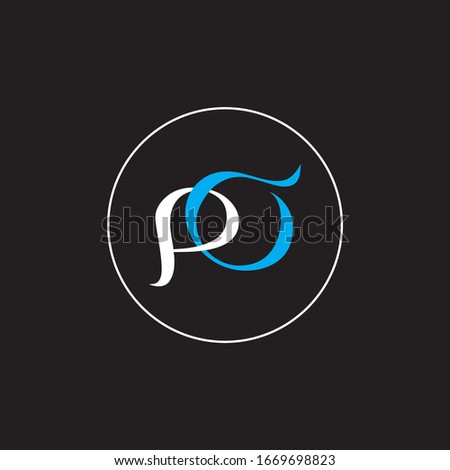 P O letter logo vector design on black color background.P O letter design for business logo.po Foto stock © 