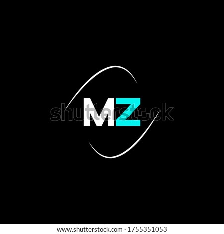 M Z letter logo emblem design Stock fotó © 