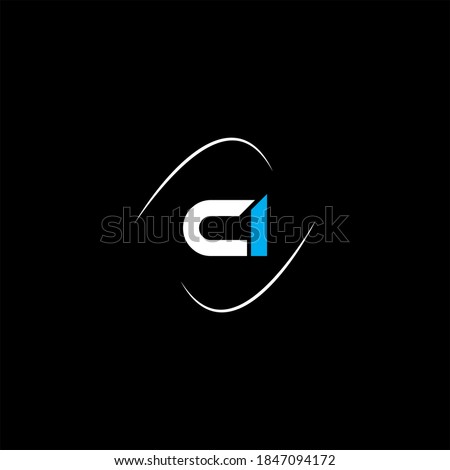 C I letter logo creative design on black color background, ci monogram