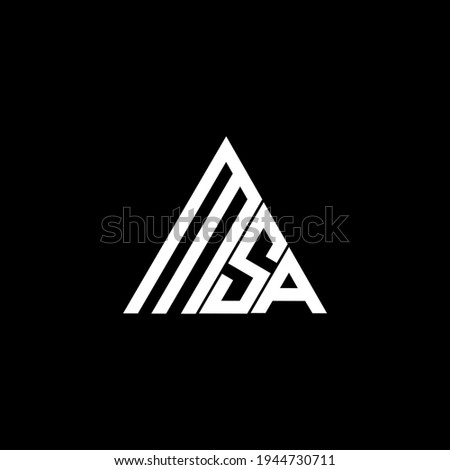 M S A letter logo creative design on black color background. MSA icon