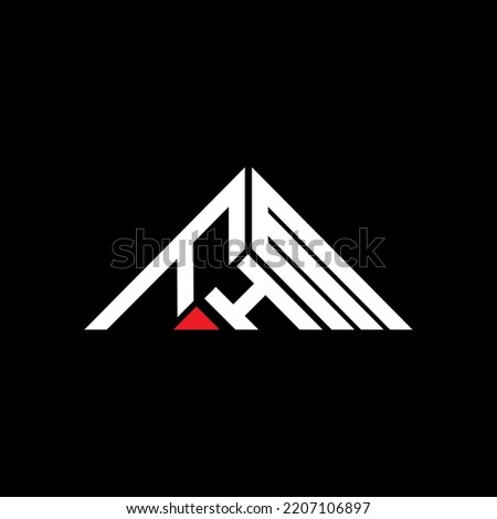 FHM letter logo creative design with vector graphic, FHM simple and modern logo in triangle shape.