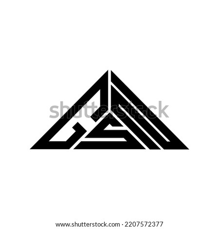 GSN letter logo creative design with vector graphic, GSN simple and modern logo in triangle shape.