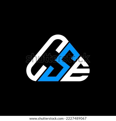 CSE letter logo creative design with vector graphic, CSE simple and modern logo in round triangle shape.