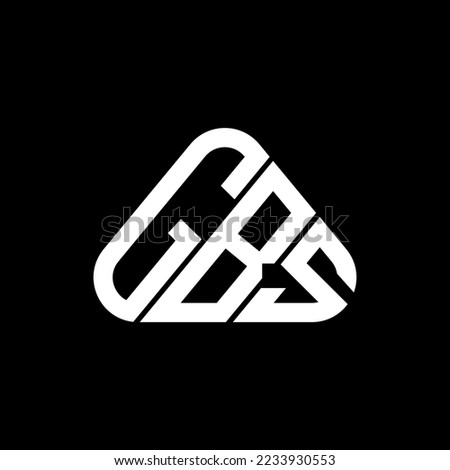 GBS letter logo creative design with vector graphic, GBS simple and modern logo in round triangle shape.