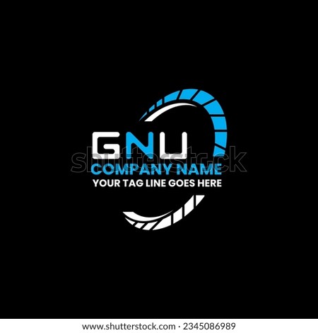 GNU letter logo creative design with vector graphic, GNU simple and modern logo. GNU luxurious alphabet design  