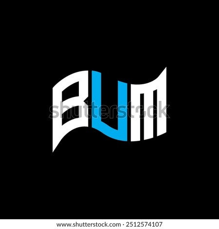 BUM logo design, BUM simple and modern logo. BUM luxurious alphabet design  