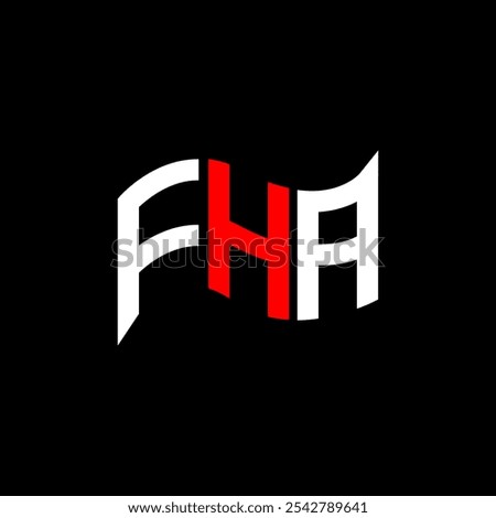 FHA logo design, FHA simple and modern logo. FHA luxurious alphabet design  