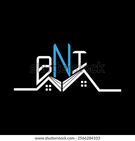 BNI Real State logo design, BNI simple and modern logo. BNI luxurious alphabet design  