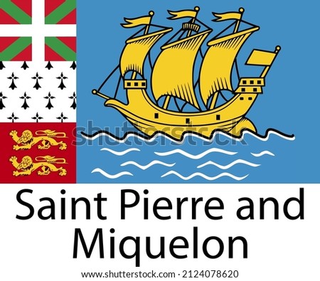 SAINT PIERRE AND MIQUELON FLAG DESIGN FOR SOCIAL MEDIA AND PRINT MEDIA.