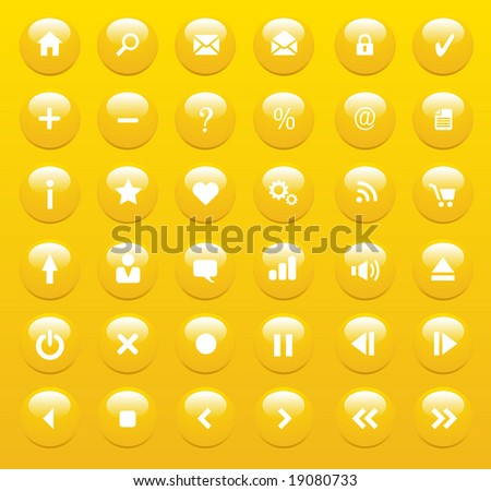 Glossy Vector Icon / Button Set for Web