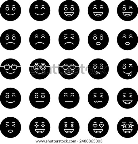 Emoji Fill Icon Vector Collections