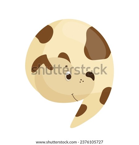 Vector illustration of a punctuation mark in the form of a cute animal. Template for a logo.