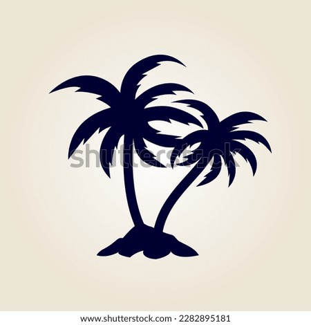 Icon of an Island with palm trees. Tropical logo with a cool and modern design.