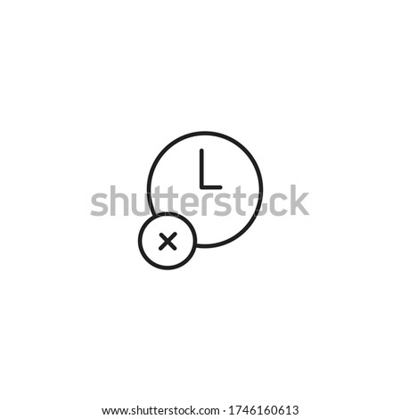 Clock with cross icon. Illustration of a clock with not allowed symbol, Block cancel clock or time icon. 