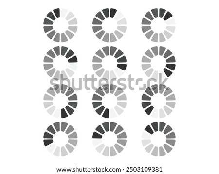 Circular Loading Buffering Icons Vector Video Ready for Animation Gif All Keyframes Frames Bufring Circle Waiting for Connection Buffer Preloader Download Symbol Easy Replace Color